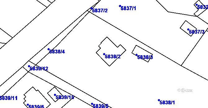 Parcela st. 5838/2 v KÚ Frýdek, Katastrální mapa