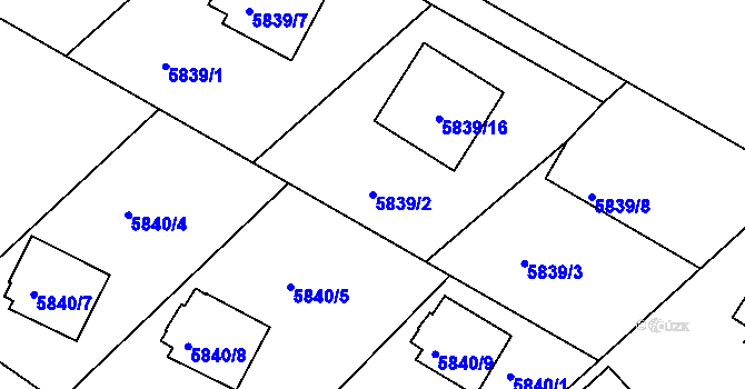 Parcela st. 5839/2 v KÚ Frýdek, Katastrální mapa
