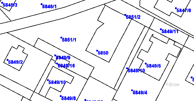 Parcela st. 5850 v KÚ Frýdek, Katastrální mapa