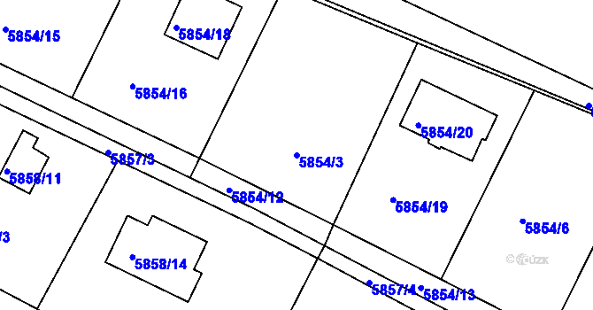 Parcela st. 5854/3 v KÚ Frýdek, Katastrální mapa