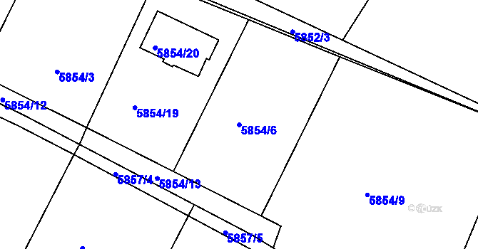 Parcela st. 5854/6 v KÚ Frýdek, Katastrální mapa