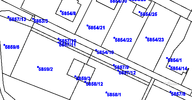 Parcela st. 5854/10 v KÚ Frýdek, Katastrální mapa