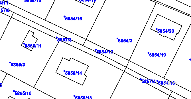 Parcela st. 5854/12 v KÚ Frýdek, Katastrální mapa