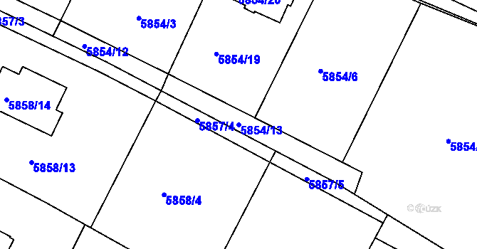 Parcela st. 5854/13 v KÚ Frýdek, Katastrální mapa