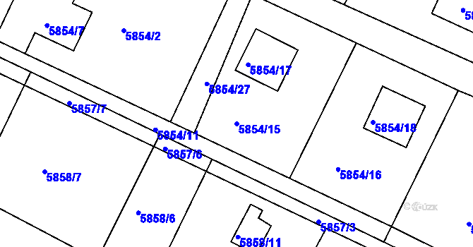 Parcela st. 5854/15 v KÚ Frýdek, Katastrální mapa