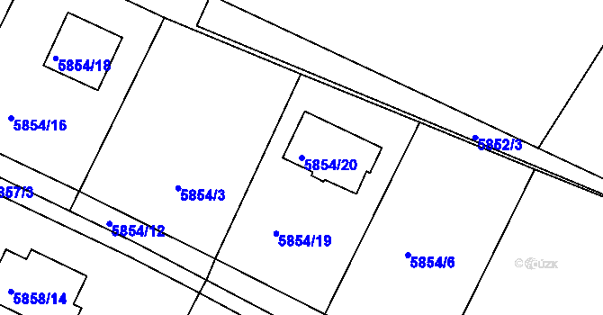 Parcela st. 5854/20 v KÚ Frýdek, Katastrální mapa