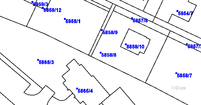 Parcela st. 5858/8 v KÚ Frýdek, Katastrální mapa