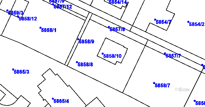 Parcela st. 5858/10 v KÚ Frýdek, Katastrální mapa