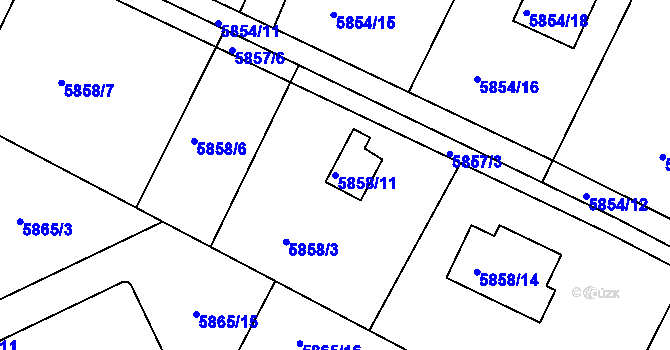 Parcela st. 5858/11 v KÚ Frýdek, Katastrální mapa