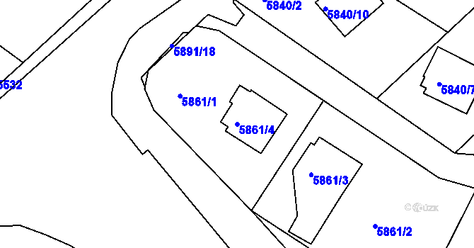 Parcela st. 5861/4 v KÚ Frýdek, Katastrální mapa