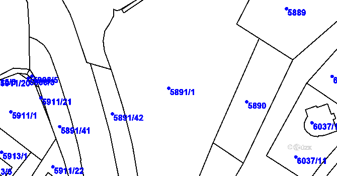 Parcela st. 5891/1 v KÚ Frýdek, Katastrální mapa