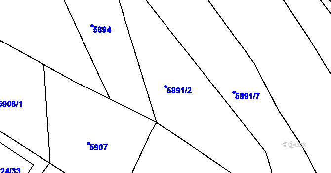 Parcela st. 5891/2 v KÚ Frýdek, Katastrální mapa