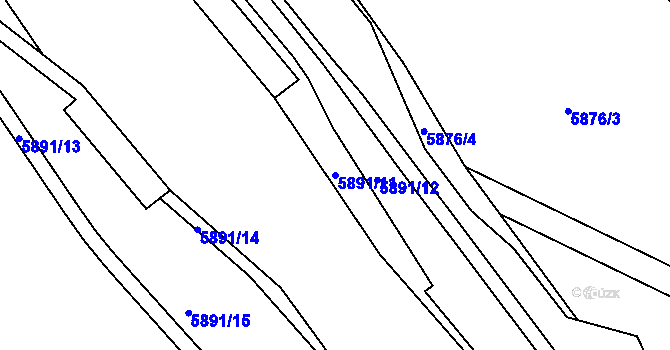 Parcela st. 5891/11 v KÚ Frýdek, Katastrální mapa