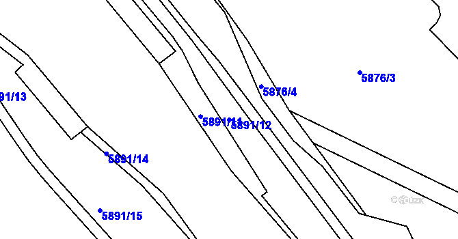 Parcela st. 5891/12 v KÚ Frýdek, Katastrální mapa
