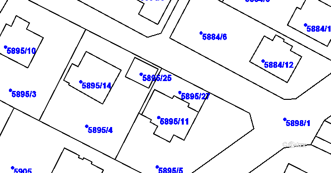 Parcela st. 5895/11 v KÚ Frýdek, Katastrální mapa