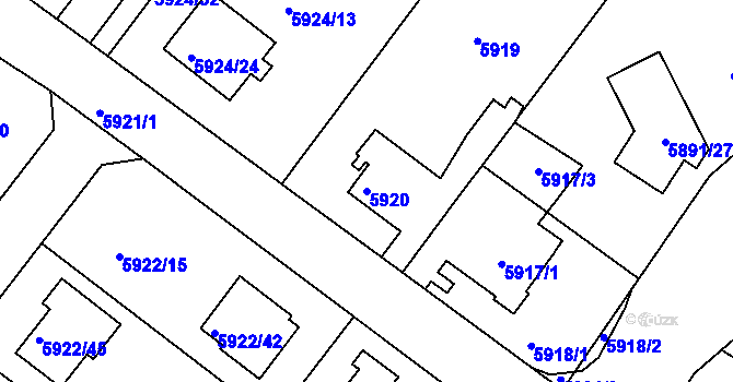 Parcela st. 5920 v KÚ Frýdek, Katastrální mapa