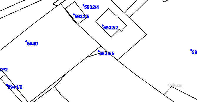 Parcela st. 5938/5 v KÚ Frýdek, Katastrální mapa