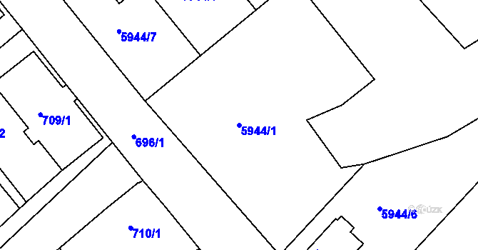 Parcela st. 5944/1 v KÚ Frýdek, Katastrální mapa