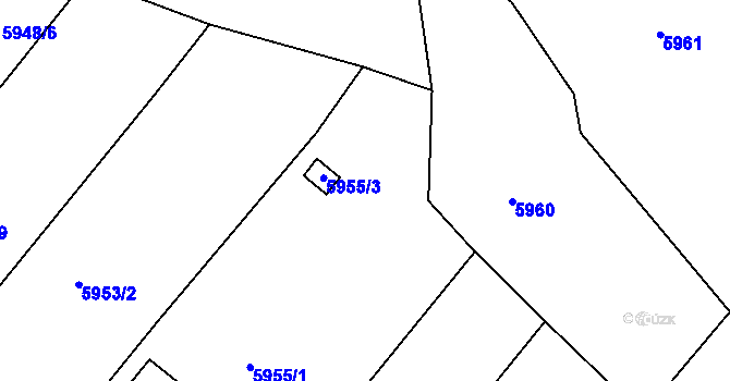 Parcela st. 5954/1 v KÚ Frýdek, Katastrální mapa