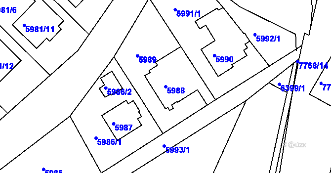 Parcela st. 5988 v KÚ Frýdek, Katastrální mapa