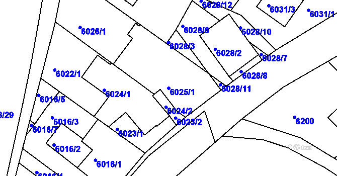 Parcela st. 6025/1 v KÚ Frýdek, Katastrální mapa