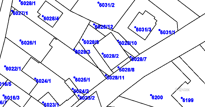 Parcela st. 6028/2 v KÚ Frýdek, Katastrální mapa