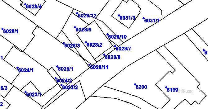 Parcela st. 6028/8 v KÚ Frýdek, Katastrální mapa