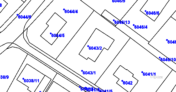Parcela st. 6043/2 v KÚ Frýdek, Katastrální mapa