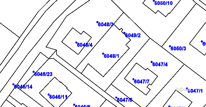 Parcela st. 6048/1 v KÚ Frýdek, Katastrální mapa