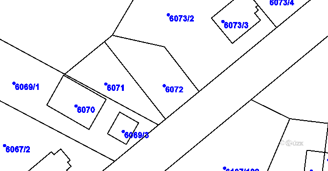 Parcela st. 6072 v KÚ Frýdek, Katastrální mapa