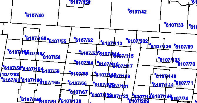 Parcela st. 6107/114 v KÚ Frýdek, Katastrální mapa