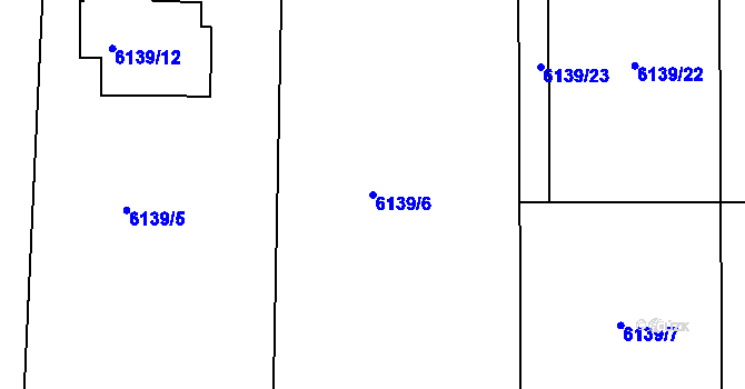Parcela st. 6139/6 v KÚ Frýdek, Katastrální mapa