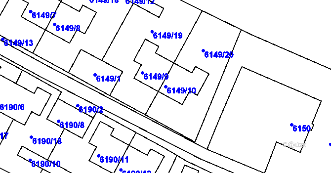 Parcela st. 6149/10 v KÚ Frýdek, Katastrální mapa