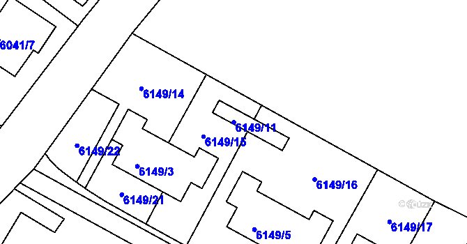 Parcela st. 6149/11 v KÚ Frýdek, Katastrální mapa