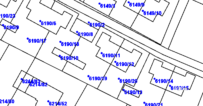 Parcela st. 6190/11 v KÚ Frýdek, Katastrální mapa