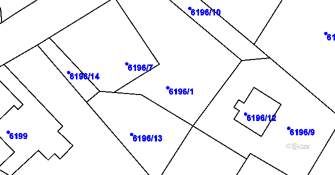 Parcela st. 6196/1 v KÚ Frýdek, Katastrální mapa