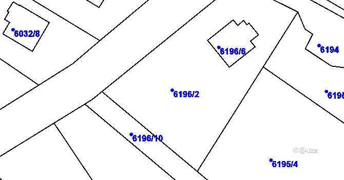 Parcela st. 6196/2 v KÚ Frýdek, Katastrální mapa