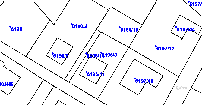 Parcela st. 6196/8 v KÚ Frýdek, Katastrální mapa