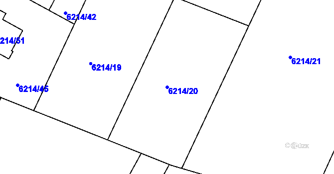 Parcela st. 6214/20 v KÚ Frýdek, Katastrální mapa