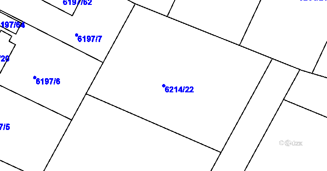 Parcela st. 6214/22 v KÚ Frýdek, Katastrální mapa