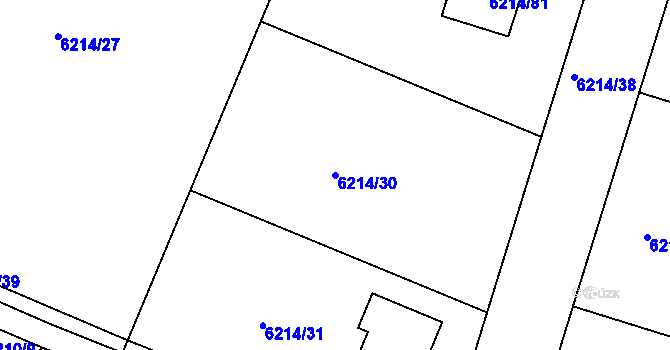 Parcela st. 6214/30 v KÚ Frýdek, Katastrální mapa