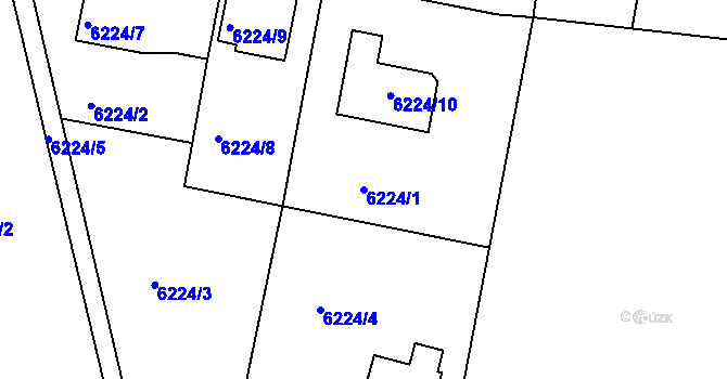 Parcela st. 6224/1 v KÚ Frýdek, Katastrální mapa