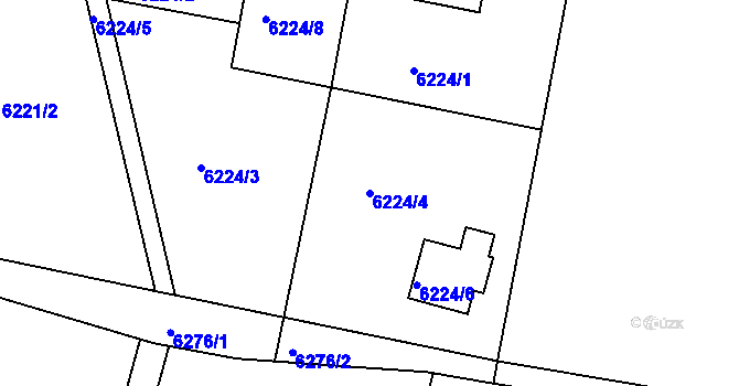 Parcela st. 6224/4 v KÚ Frýdek, Katastrální mapa