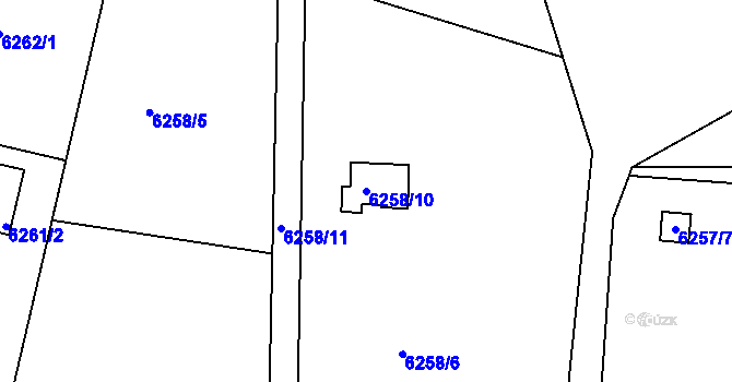 Parcela st. 6258/10 v KÚ Frýdek, Katastrální mapa