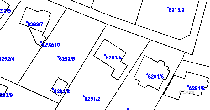 Parcela st. 6291/5 v KÚ Frýdek, Katastrální mapa
