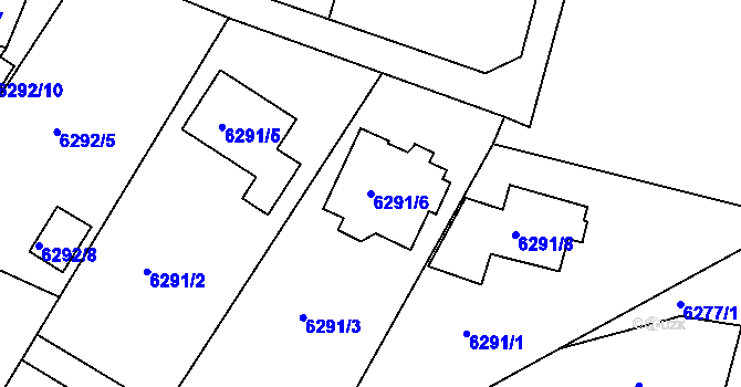 Parcela st. 6291/6 v KÚ Frýdek, Katastrální mapa