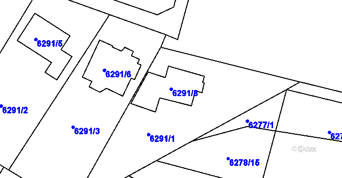 Parcela st. 6291/8 v KÚ Frýdek, Katastrální mapa