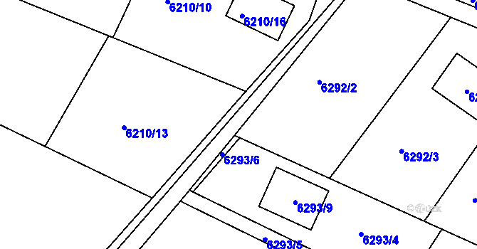Parcela st. 6292/6 v KÚ Frýdek, Katastrální mapa