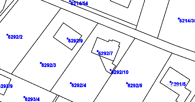 Parcela st. 6292/7 v KÚ Frýdek, Katastrální mapa