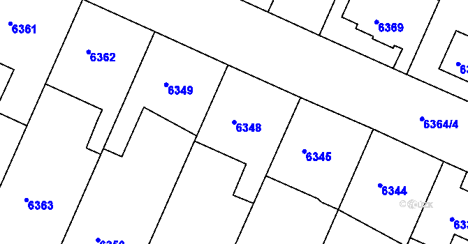 Parcela st. 6348 v KÚ Frýdek, Katastrální mapa
